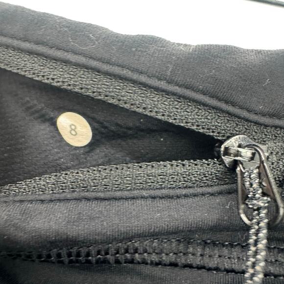 Lululemon Women's Back Zip Pocket Crop Capri Leggings Solid Black Size 8 - Picture 5 of 7